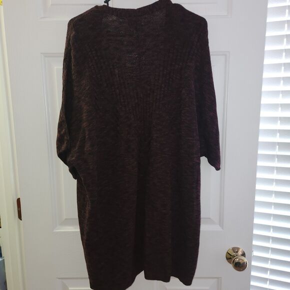 NWT Wonderly Womens XL Brown Long Drape Front Cardigan Sweater 100% Cotton - Picture 5 of 7